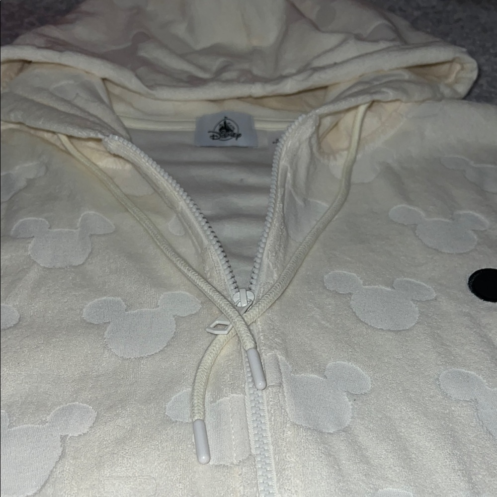 Cream Minnie Mouse Hoodie with Cartoon Embroidery - Picture 5 of 9